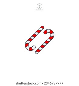 Candy Cane icon symbol vector illustration isolated on white background