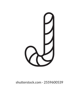 Candy Cane icon Thin line art collection