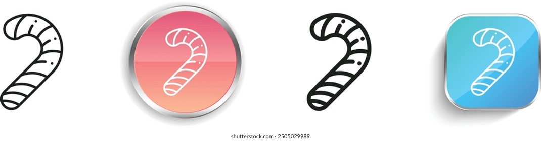 candy cane icon. Thin Linear, Regular and Button Style Design Isolated On White Background