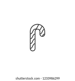 Candy cane icon vector