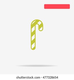 Candy cane icon. Vector concept illustration for design.