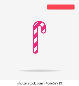 Candy cane icon. Vector concept illustration for design.