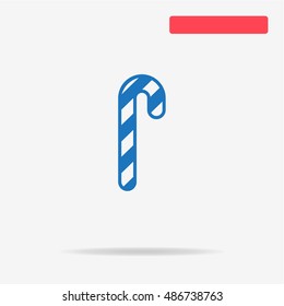 Candy cane icon. Vector concept illustration for design.
