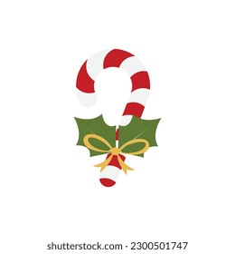Candy Cane Icon Vector Design.