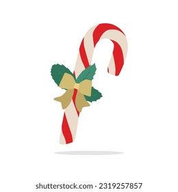 Candy Cane Icon Vector Design.