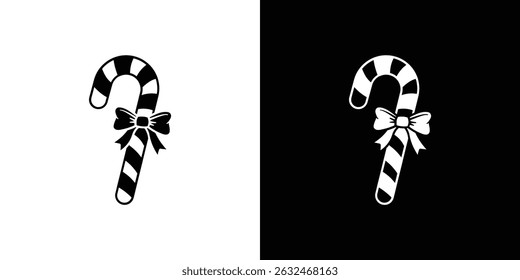 Candy cane icon Vector in flat style. Collection silhouettes
