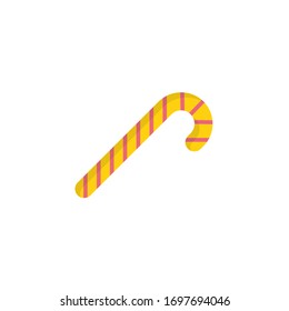 candy cane icon. vector illustration flat style design. isolated on white background
