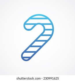 Candy Cane icon, vector illustration. Simple Flat Metro design style. ESP10