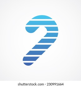 Candy Cane icon, vector illustration. Simple Flat Metro design style. ESP10