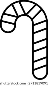 Candy Cane Icon Vector Illustration
