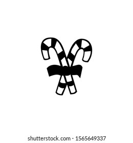 candy cane icon vector on a white background 