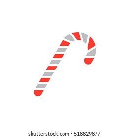 Candy Cane Icon Vector, Peppermint Stick Filled Flat Sign, Solid Colorful Pictogram Isolated On White, Logo Illustration