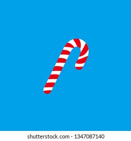 Candy cane icon.Vector candy cane.  Christmas symbol. Stripped candy cane