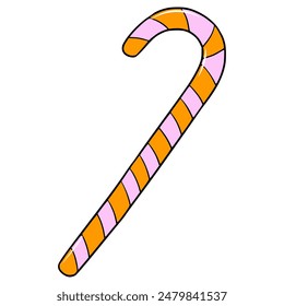 candy cane illustration hand drawn isolated vector