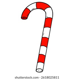 candy cane illustration hand drawn isolated vector