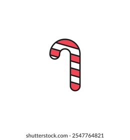 Candy Cane Illustration Representing Christmas, Holiday Treats, and Festive Decor