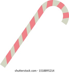 Candy cane, illustration, vector on white background.
