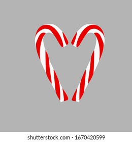 Candy cane, illustration, vector on white background.