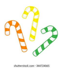 Candy cane isolated illustration on white background
