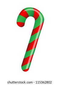 Candy cane isolated on white (red,green)