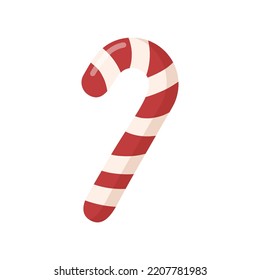 Candy cane isolated on white background. Vector illustration