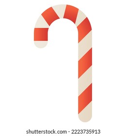 Caña de caramelo aislada en fondo blanco, ilustración, icono, elemento