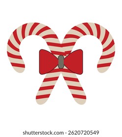 Candy cane isolated on white background, Candy cane icon Classic candy cane with red and white spiral on an isolated background eps 10
