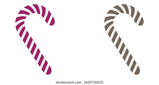 Bastón de caramelo aislado en el fondo blanco, icono del bastón de caramelo Bastón de caramelo clásico con la espiral roja y blanca en un fondo aislado eps 10