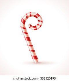 Candy cane isolated on white - vector illustration