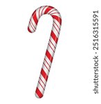 Candy Cane isolated vector illustration. Christmas Candy flat design.