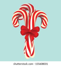 Candy cane isolated, vector illustration