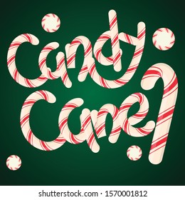 candy cane letter. illustration. vector 