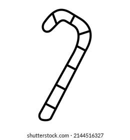 Candy cane line art icon