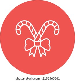 Candy Cane line circle icon vector image. Can also be used for web apps, mobile apps and print media.