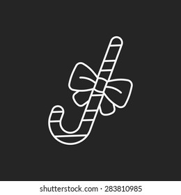 candy cane line icon