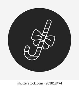 candy cane line icon