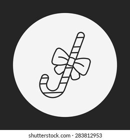 candy cane line icon