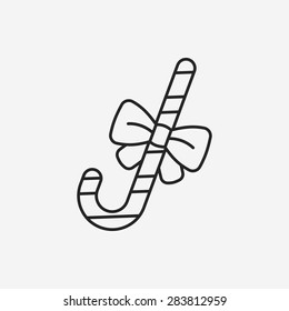 candy cane line icon