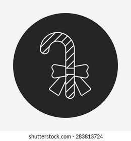 candy cane line icon