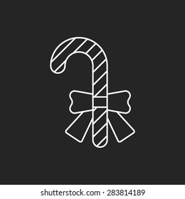 candy cane line icon