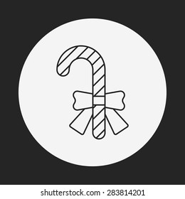 candy cane line icon