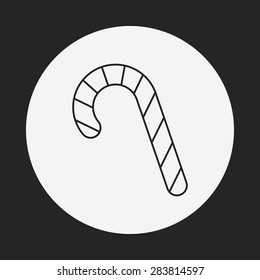 candy cane line icon