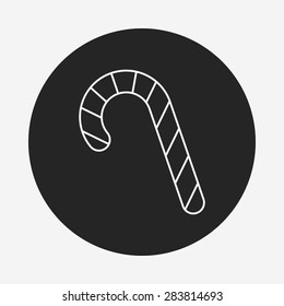 candy cane line icon