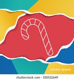 candy cane line icon