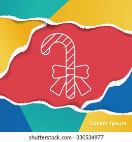 candy cane line icon