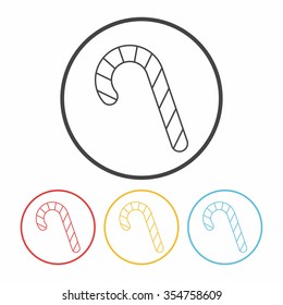 candy cane line icon