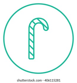 Candy cane line icon.