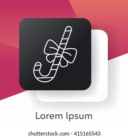 candy cane line icon