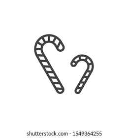 Candy Cane line icon. linear style sign for mobile concept and web design. Christmas, New Year Candy outline vector icon. Symbol, logo illustration. Vector graphics
