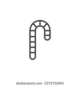 Candy Cane line icon. linear style sign for mobile concept and web design. Candy cane outline vector icon. Symbol, logo illustration. Vector graphics